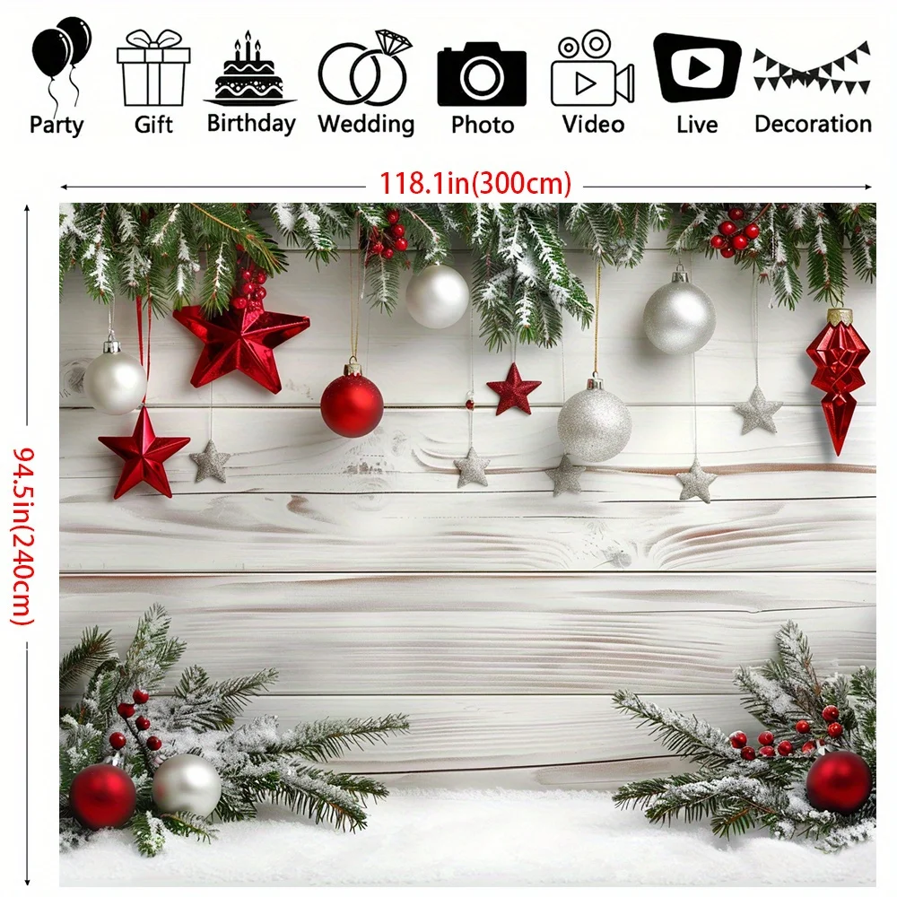 Christmas decoration background - Snowflake, star and planet design, polyester party banners for indoor and outdoor use