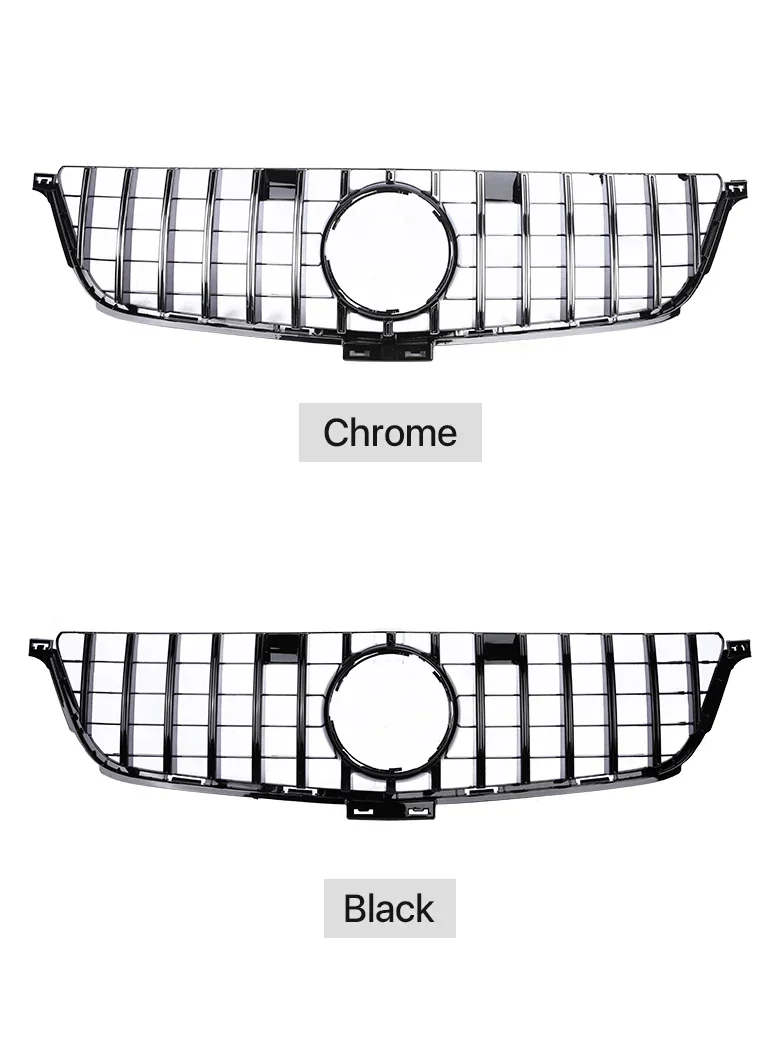 Front Bumper GT Diamond Style For Mercedes Benz ML W166  2012 2013 2014 Grille Racing Grill Cover Black Silver Exterior Parts