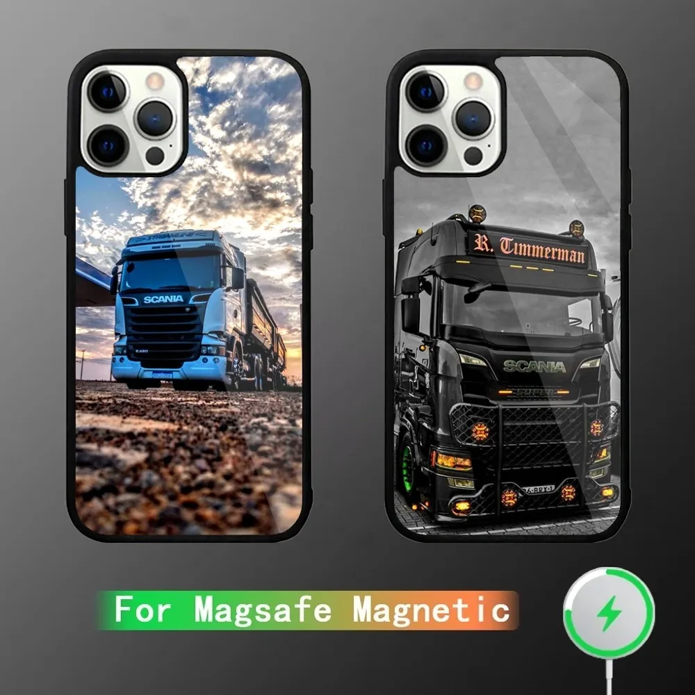 S-SCANIA Trucks SA-AB   Phone Case For iPhone 16,15,14,13,12,11,Plus,Pro,Max Mini Magsafe Magnetic Wireless Charging