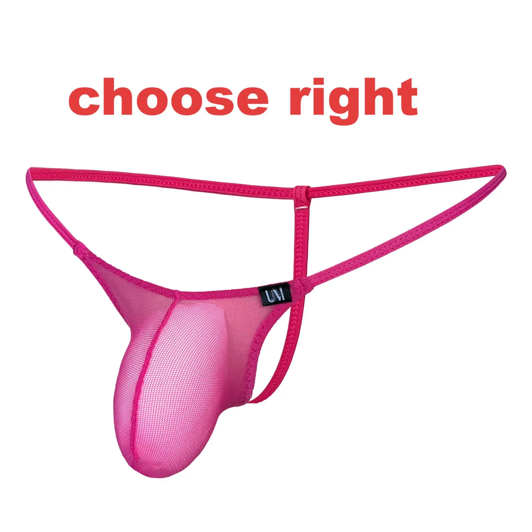 

Men's Mesh Transparent Low Waist Thong Underwear with Pocket T-Back G-String Design Penetrating Trunk Briefs for Comfortable Fit