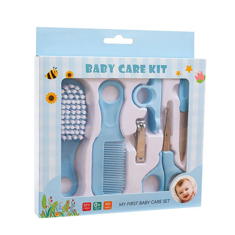 6pcs/Set Newborn Baby Nail Hair Daily Care Kit Infant Kids Grooming Brush Comb and Manicure Home Set Baby Accessories