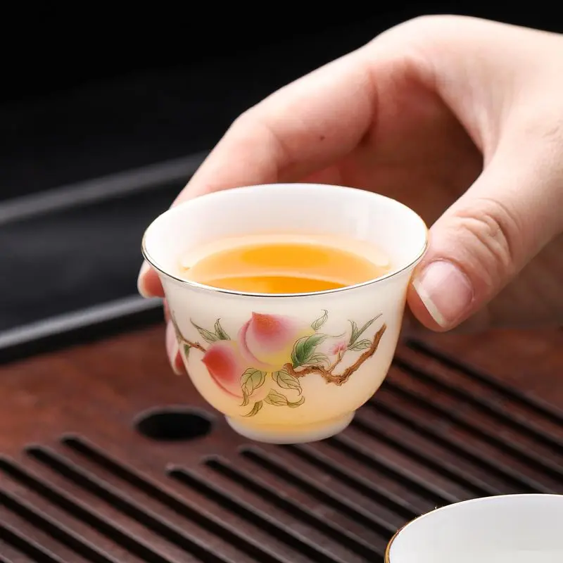 Jade Porcelain Kung Fu Teaware Set, Teapot Teacups, Living Room, Office Drinkware, High Quality Cup and Pot, Gift, 10 Pcs