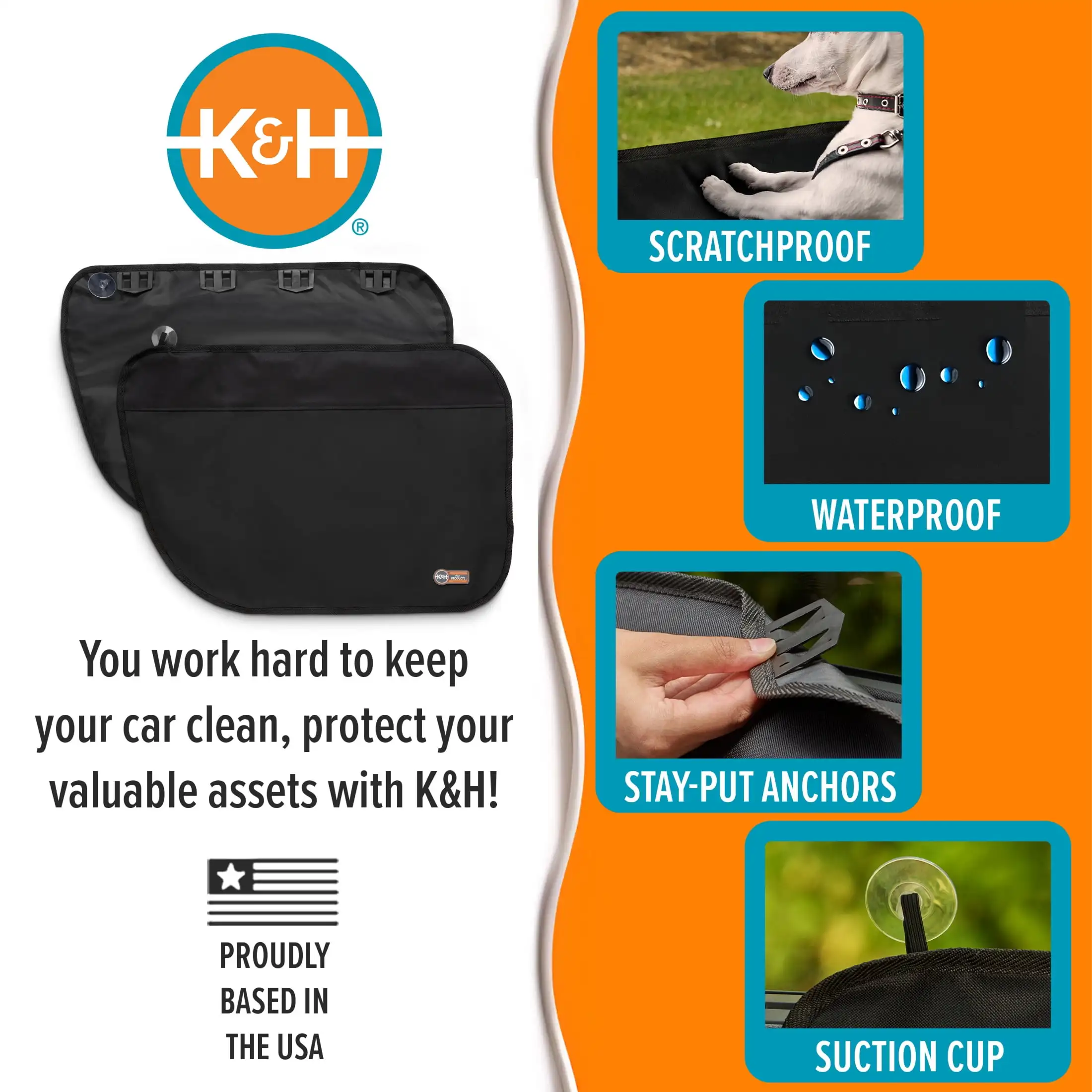 واقي باب السيارة أسود مقاس 19 × 27 بوصة