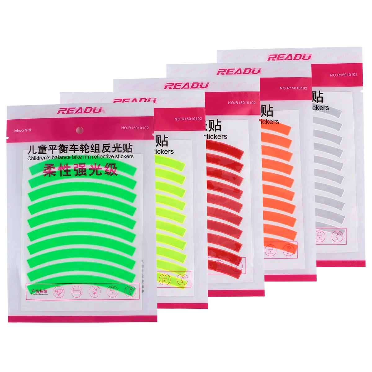 

5Pcs Reflective Stickers High Brightness Bendable No Residue Bike Reflective Tape for Cycling Safety Spoke Reflector