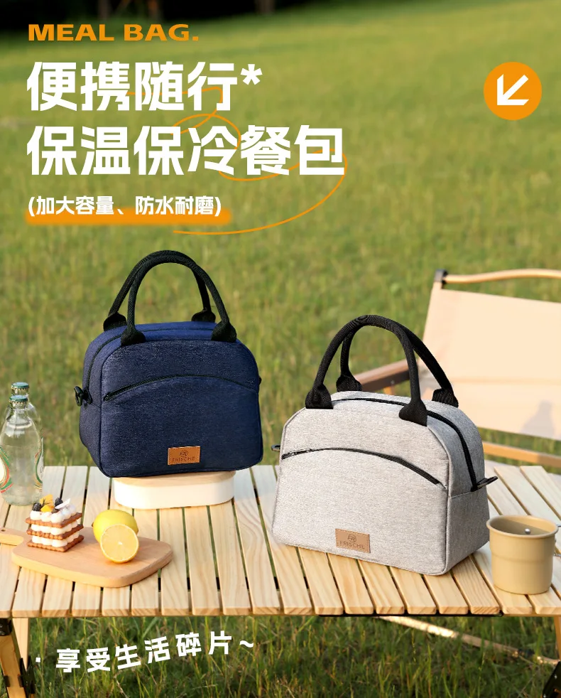 Lunchtasche mit Schultergurt, Griff, Kühltasche für Damen, tragbare Lebensmitteltasche für Arbeit, Studenten, Thermo-Lunchbox, Kühlschranktasche – Detail 1