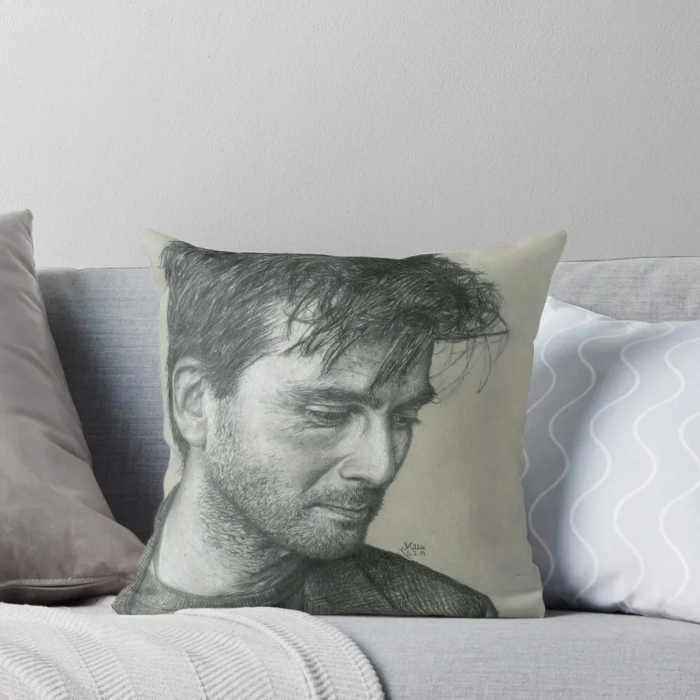 

David Tennant pencil drawing Throw Pillow Cushions Cover Christmas Pillow Covers Decorative Cushion Cover Pillow