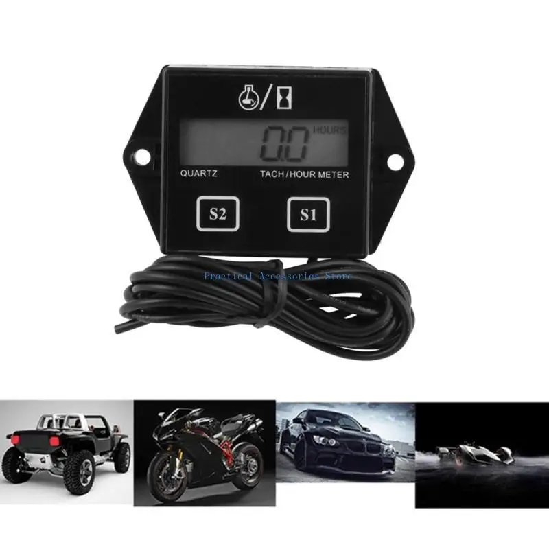 Medidor rpm u75e com tela lcd, medidor e tacômetro para carro e motocicleta