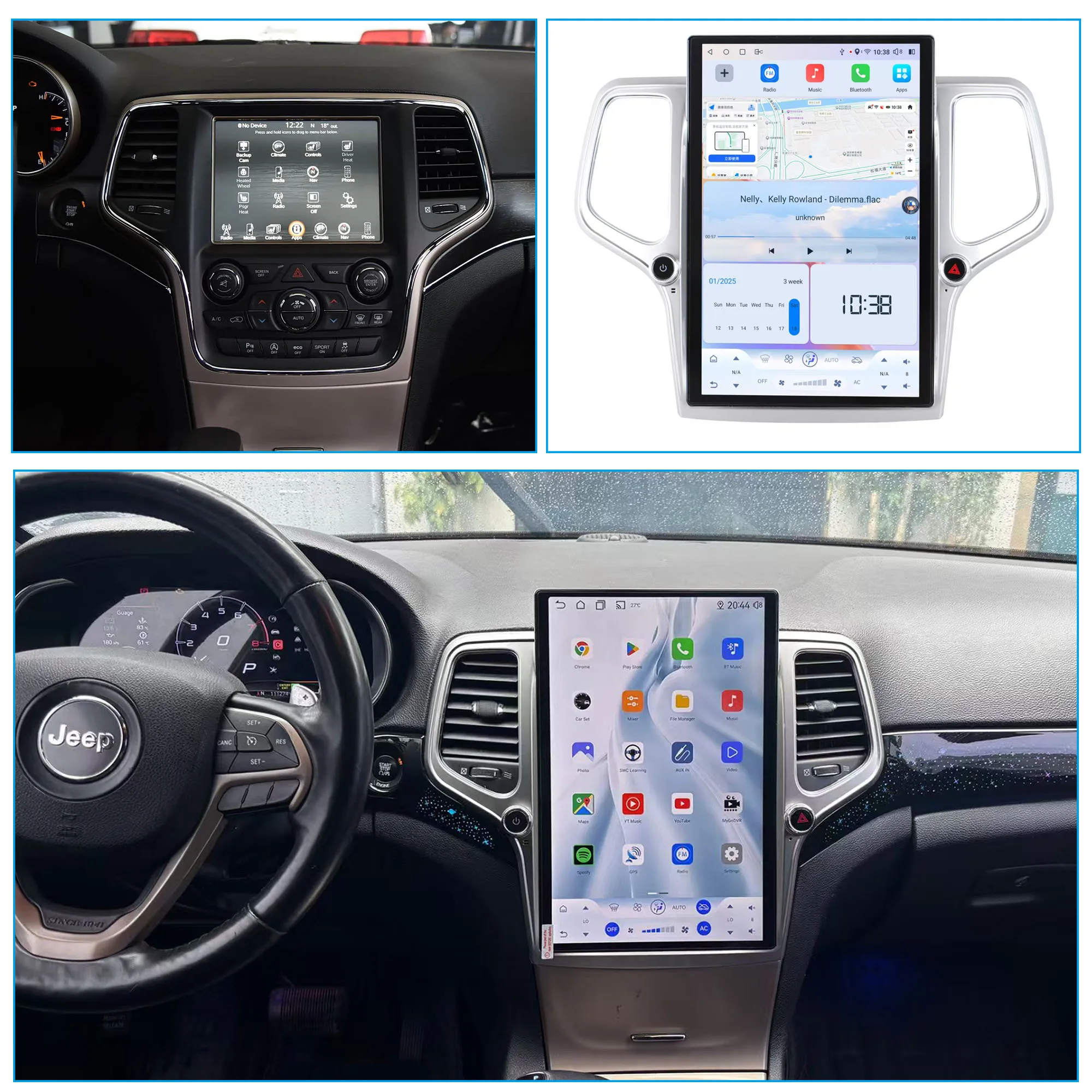 Penhui 14.5'' Android Car DVD Radio 360 Stereo Player for Jeep Grand Cherokee 2013-2020 Android Video GPS Navigation WIFI 4G