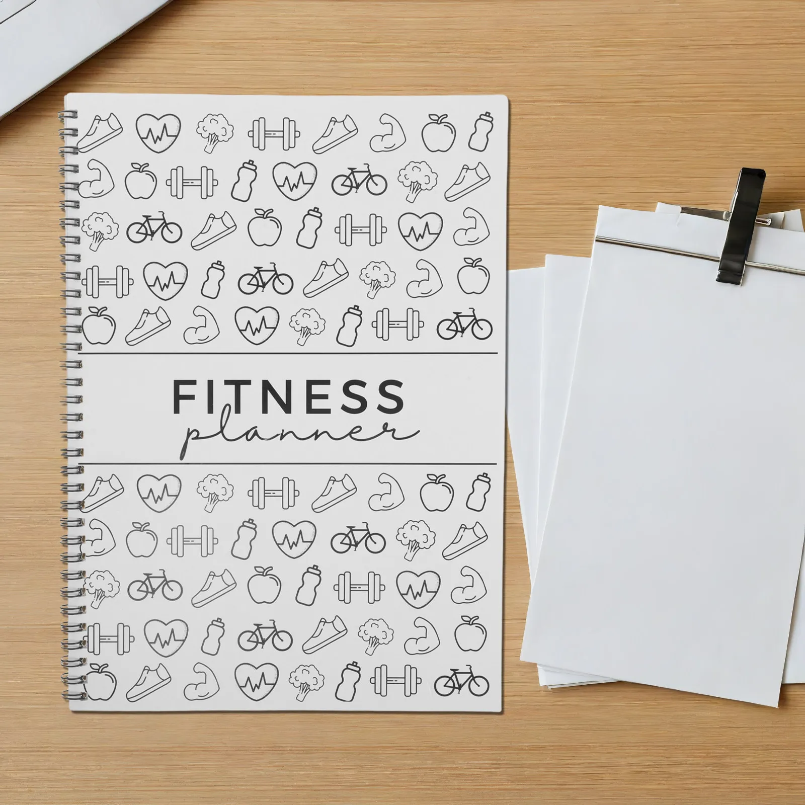 Workout Log Book Fitness Journal 11.7x8.5 Gym Planner for Men Women Daily Exercise Tracker Calorie Macro Tracker Supplement Log