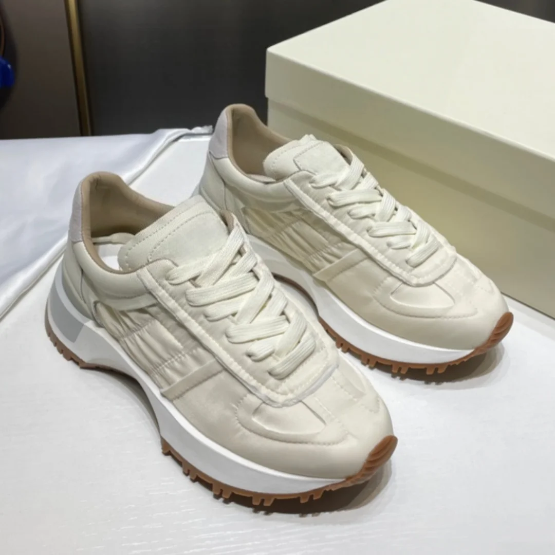 

Luxury Brand 50-50 Nylon Leather Sneakers Unisex Summer Cycling Shoes Soft-soled Breathable Men's Casual Shoes Couple Shoes