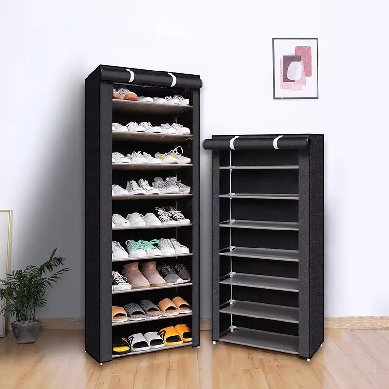 6/8/10 Layers Shoe Rack Organizer Dustproof Shoe Cabinet Multilayer Nonwoven Home Furniture Space-saving Cabinets Shoes Shelf