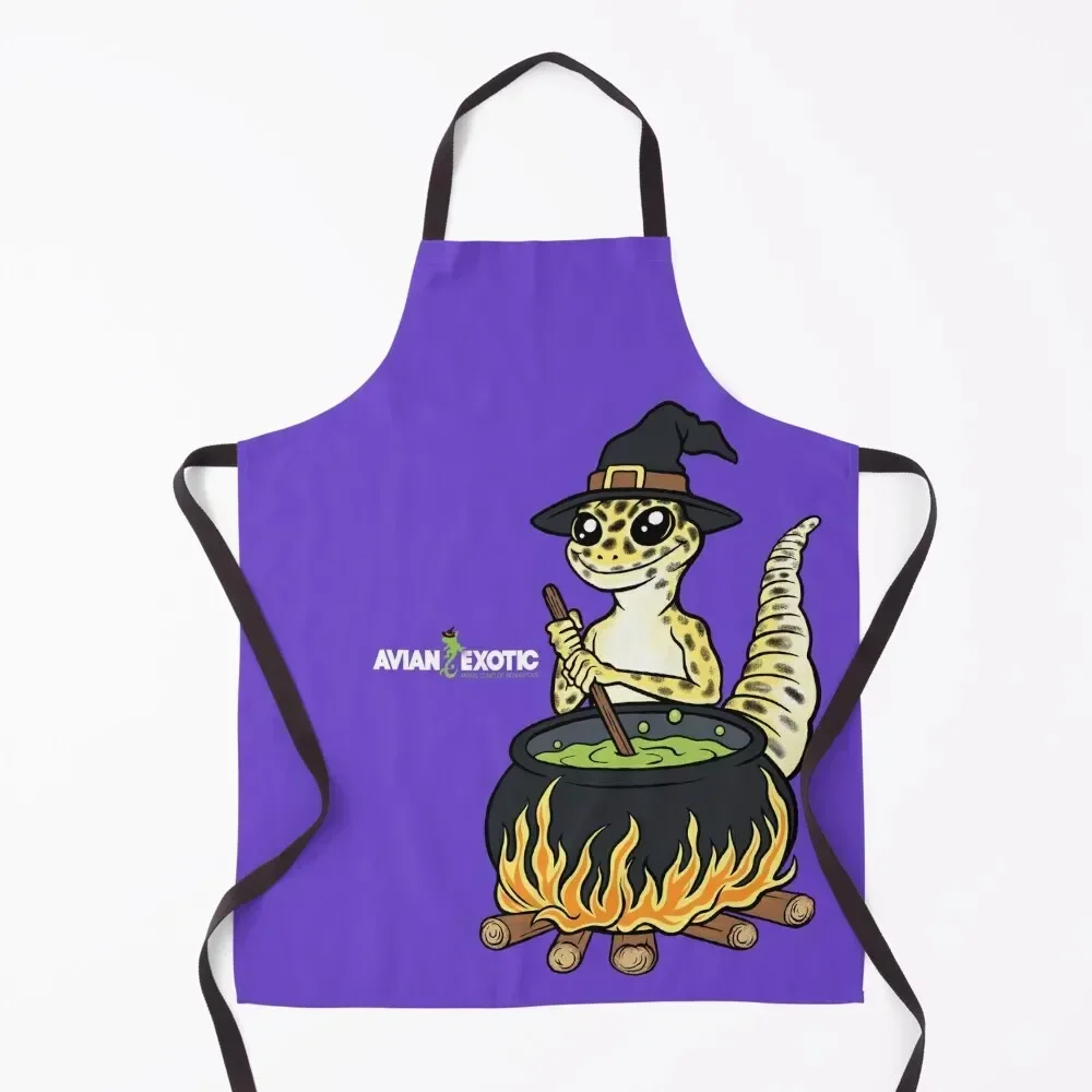 

Witchy Leopard Gecko Apron Women's Dresses For Woman Funny For Hairdresser Apron