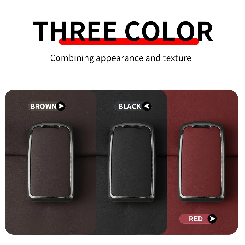 Metal Leather Car Key Case Cover For Mazda 3 Alexa CX30 CX-4 CX5 CX-5 CX8 CX-8 CX-30 CX9 CX-9 Key Protector Shell Fob Keychain