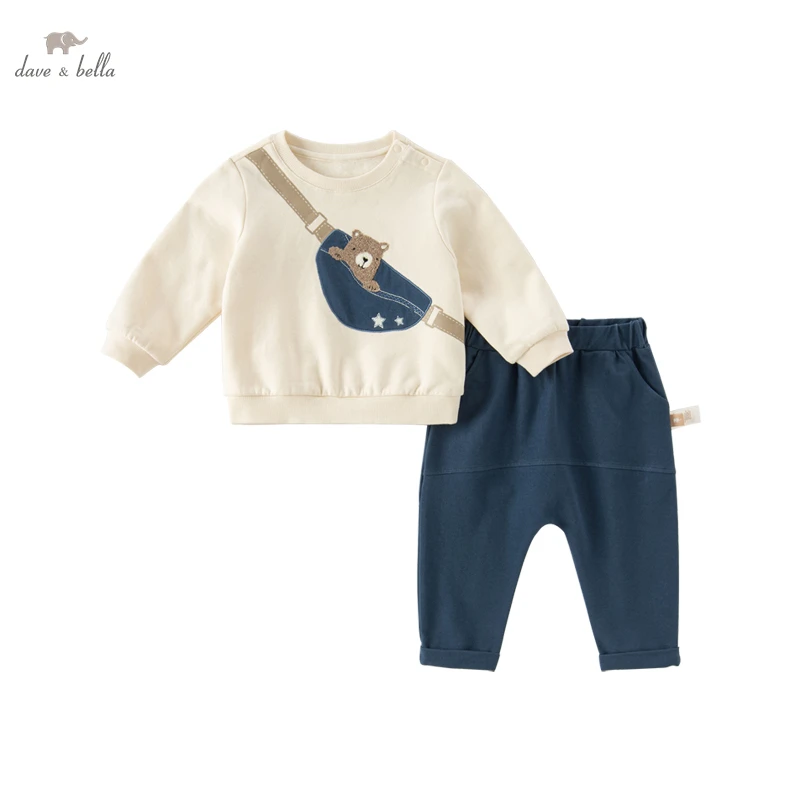 

Dave Bella Baby Boys Clothes Set Autumn Spring Cartoon Bear Design Pullover+Pants 2pcs Suit Baby Costume DB3222696