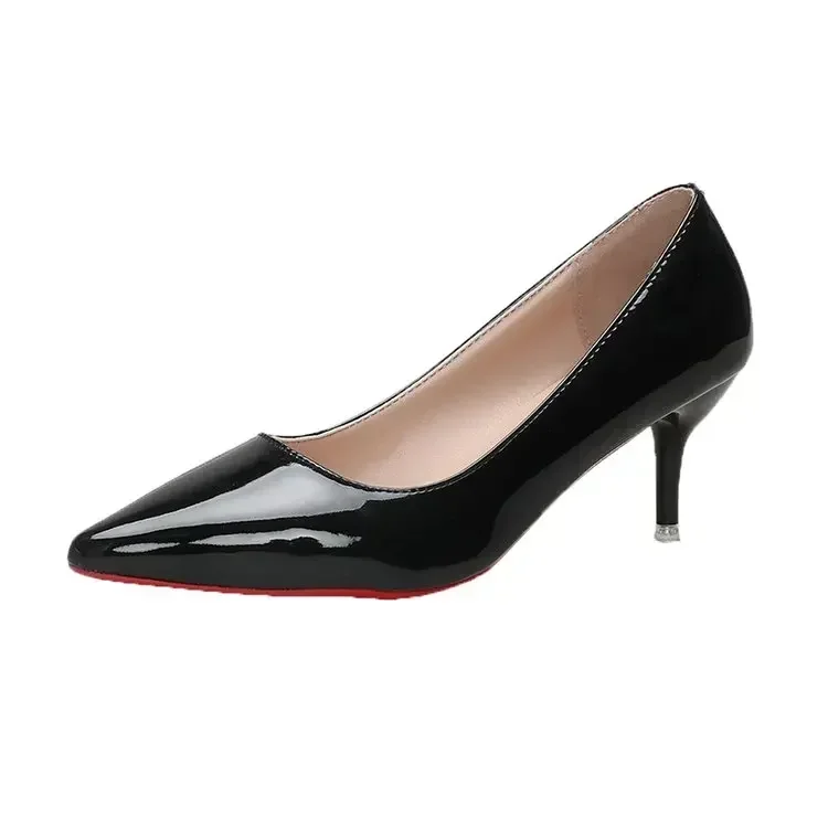 Sexy Spitze Lackleder High Heels Elegante Damen-Stilettos für Partys Klassische Schwarze Pumps für Beruf und Freizeit – Detail 28