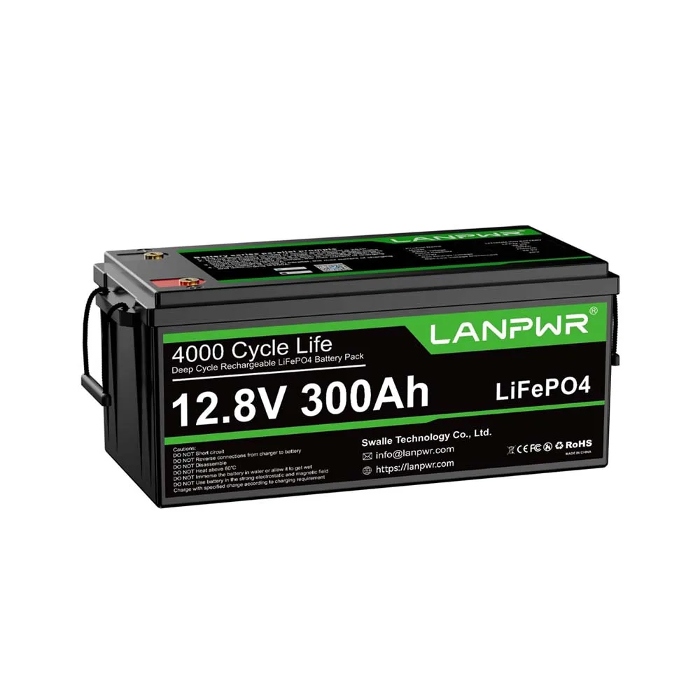 LANPWR 12V 300Ah Bluetooth LiFePO4 Battery 4000+ Deep Cycles Built-in 200A BMS, Drop-In Lithium Upgrade for Lead-Acid Batteries