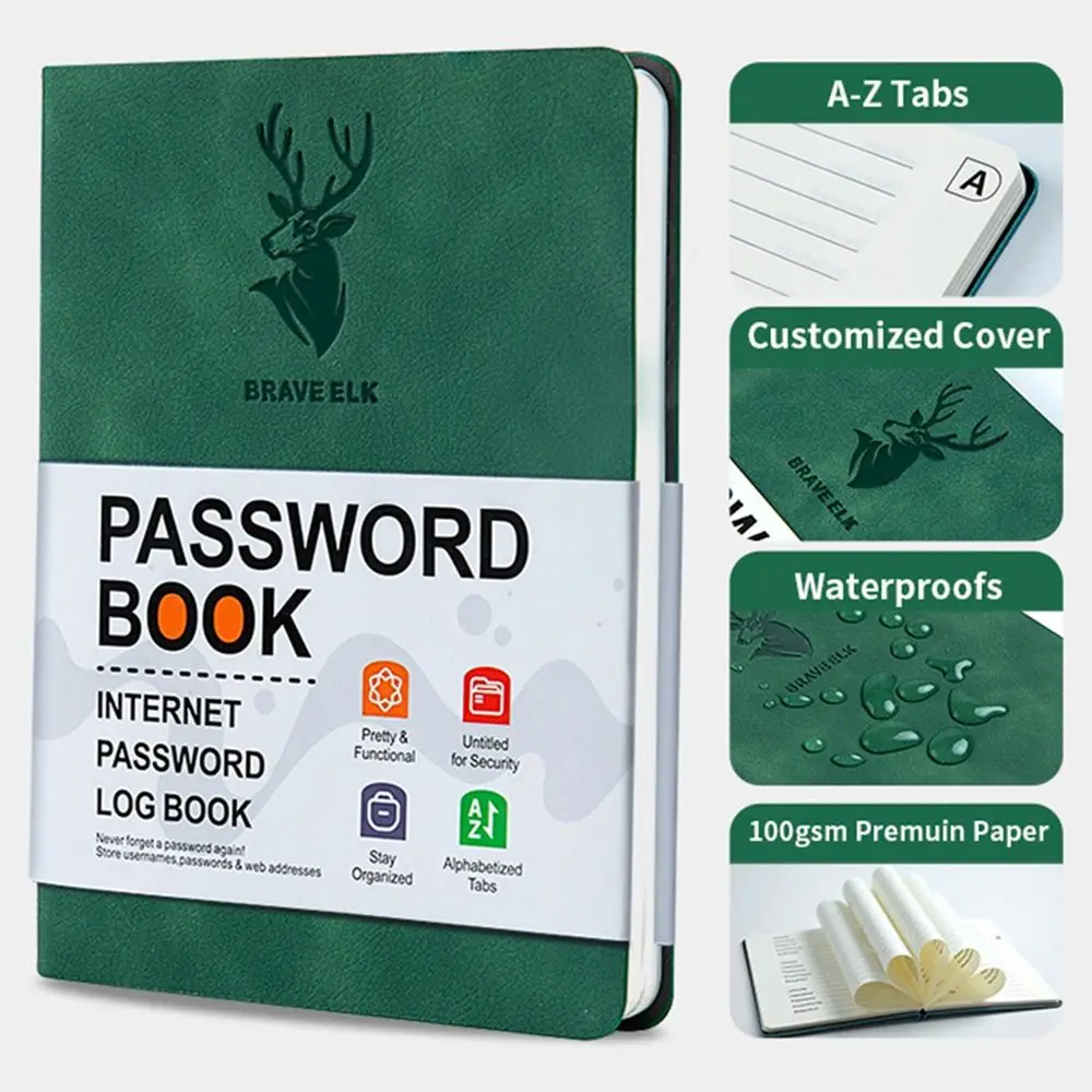 

Органайзер для паролей с алфавитными разделителями B6, обложка из искусственной кожи, 60 листов, для интернет-адресов, простой органайзер для паролей для дома и офиса