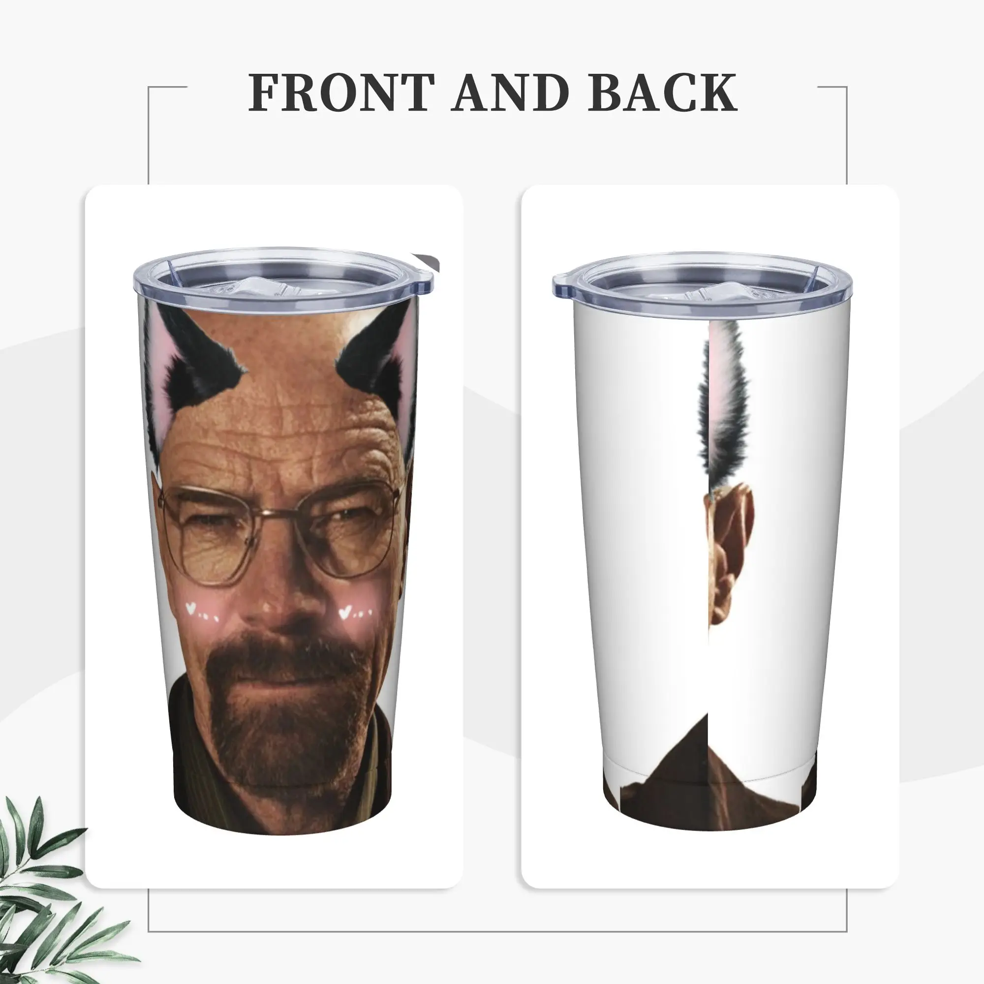 Walter White Breaking Bad Tumbler Vacuum Insulated  Coffee Cups Stainless Steel Outdoor Mugs Spill Proof, 20oz