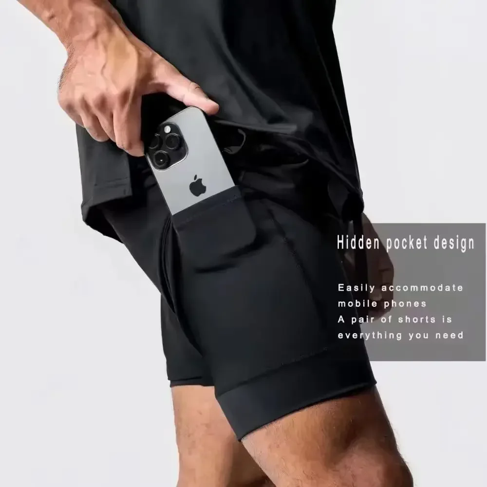 2025 Tendencia Autorización Anime Dragon Ball Series Wukong Pantalones cortos transpirables de doble capa para ejercicio y comodidad para correr