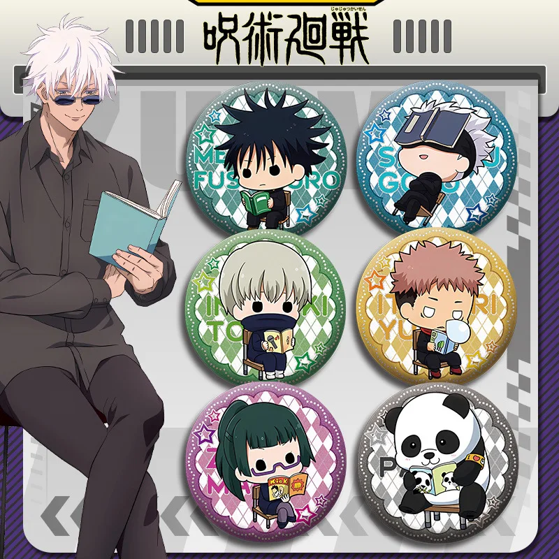 Jujutsu Kaisen شارة بدبوس مزدوجة الجوانب 75 مللي متر 58 مللي متر أنيمي البضائع تحصيل سلسلة 156 171 تصميم جديد مانغا مستوحاة #2