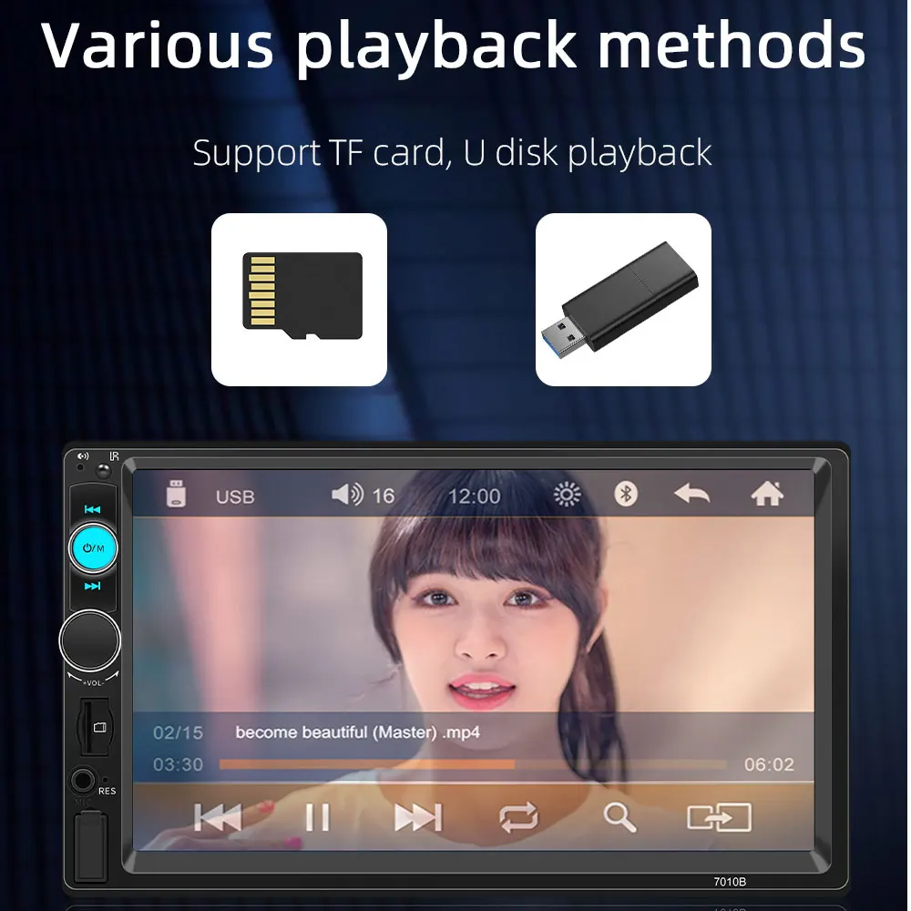1Din 7Inch Car Radio Bluetooth Multimedia MP5 Player Touch Screen Car Stereo TF FM Auto Radio For Universal Nissan Toyota Kia VW - Image 5