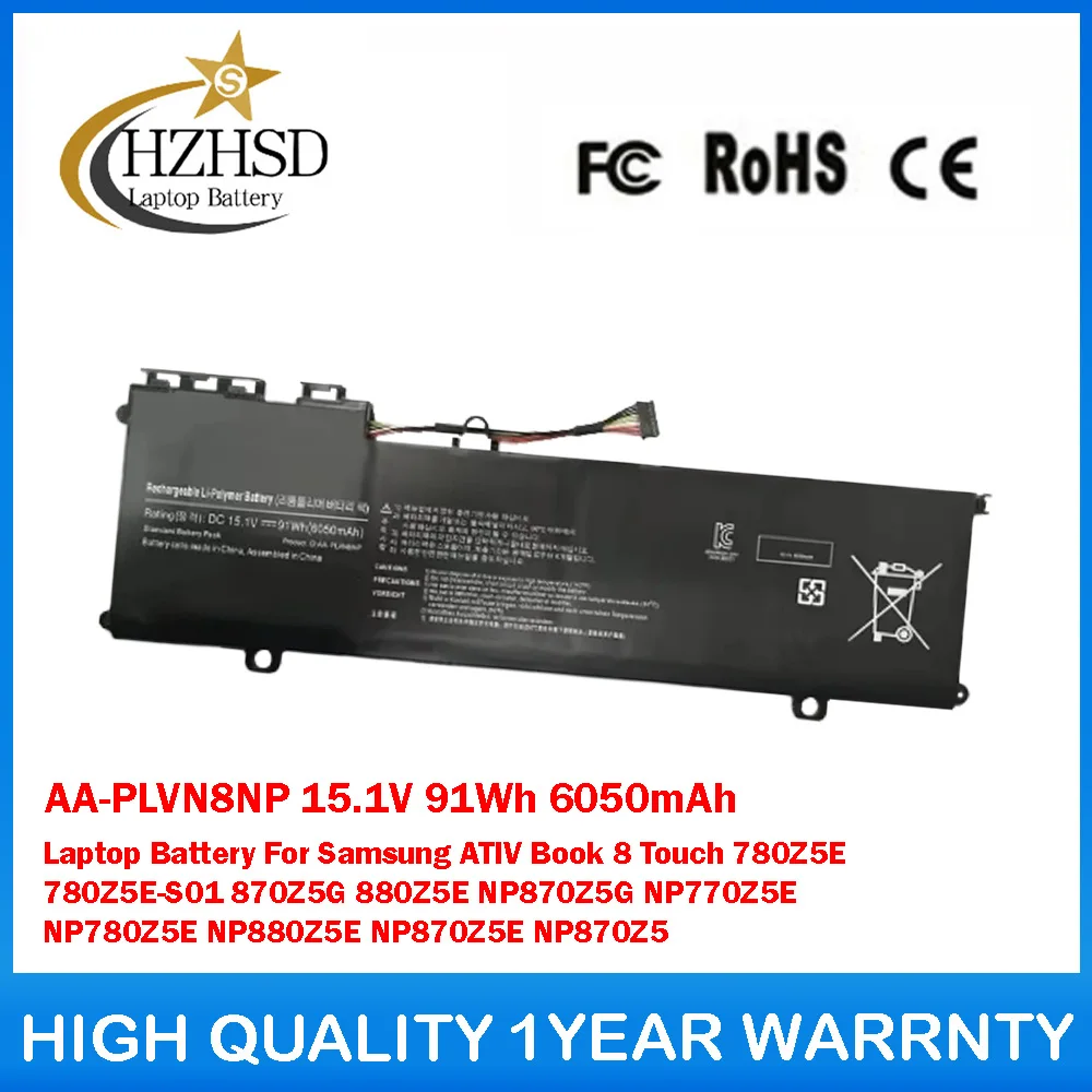 

AA-PLVN8NP 15,1 В, 91 Втч, 6050 мАч, аккумулятор для ноутбука Samsung ATIV Book 8 Touch 780Z5E 780Z5E-S01 870Z5G 880Z5E NP870Z5G NP770Z5E