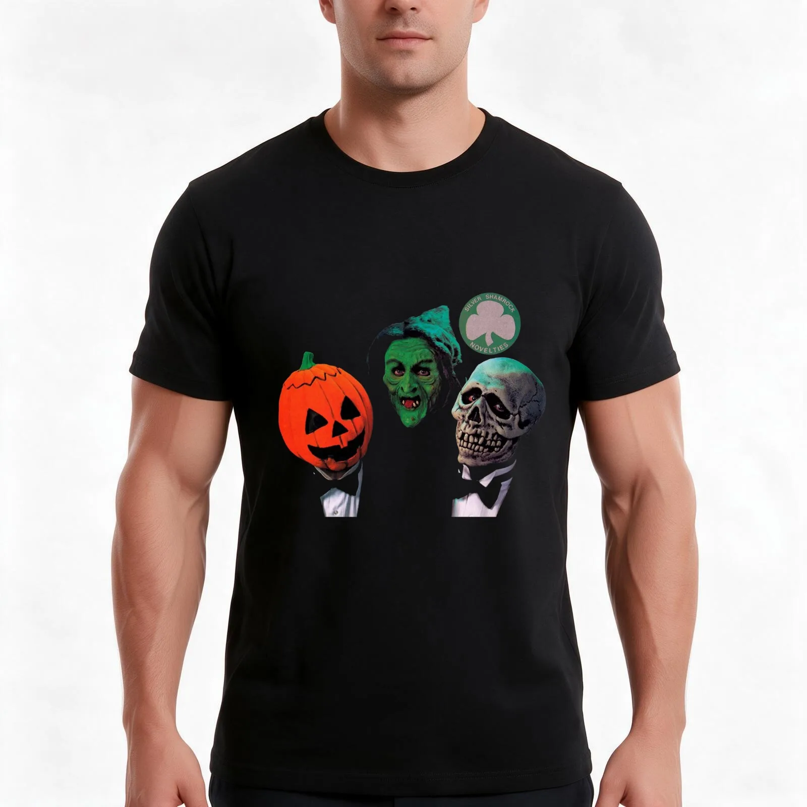 Halloween III - Silver Shamrock T-Shirt, Summer Casual Cotton Tee, Oversized Streetwear Tops, Vintage Graphic Print, 100% Cotton