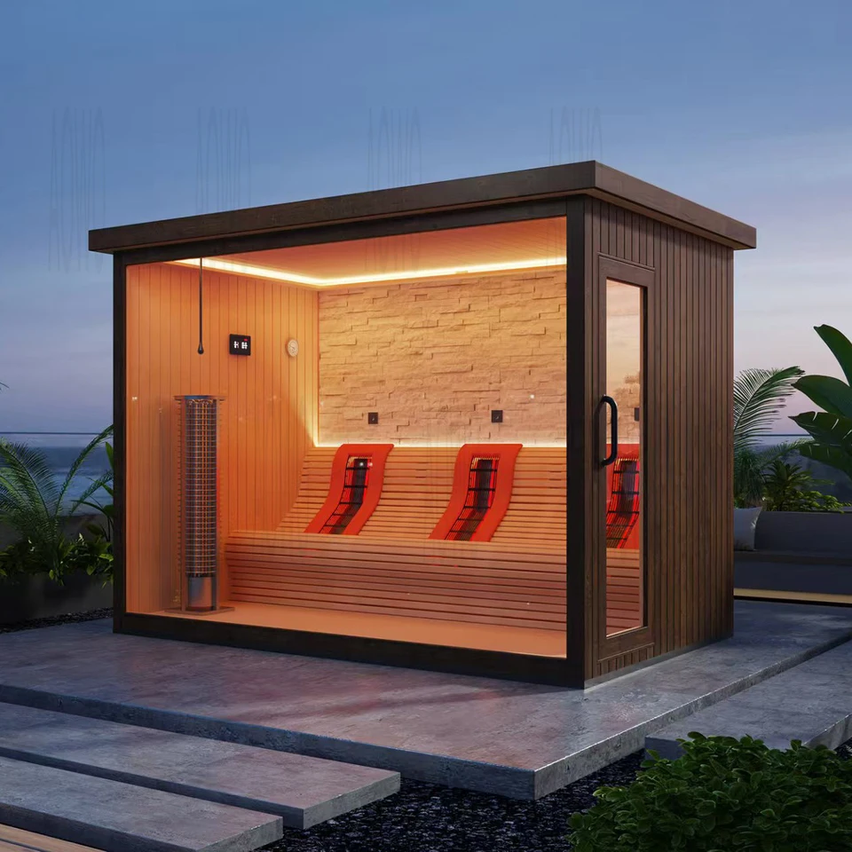 Home Bathroom Sauna - Sauna extérieur avec douche, chauffage infrarouge