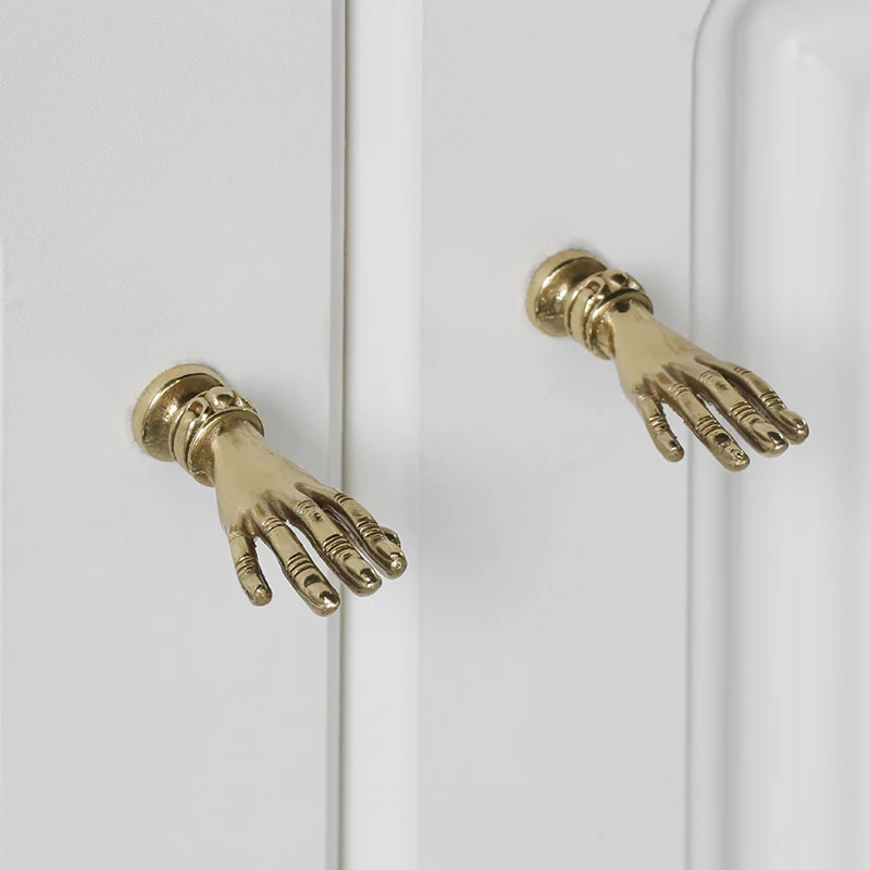 Brass Palm Fist handle Nordic pure copper creative pulls simple gold light luxury knobs cabinet handle cabinet handle