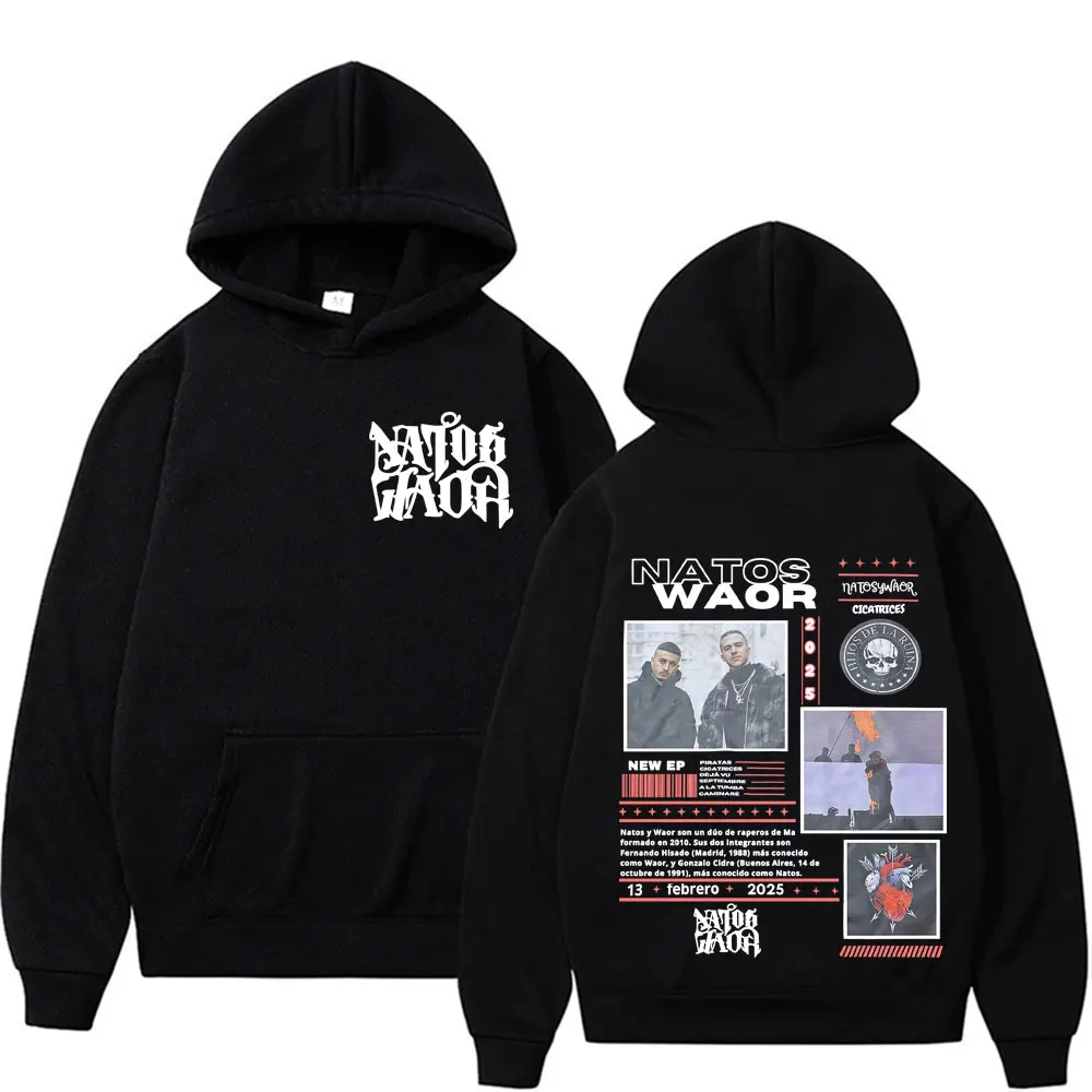 

Рэпер Natos Waor Album 2025 Tour Толстовка с черепом Мужская одежда Модная толстовка в стиле хип-хоп Street Rock Удобные толстовки с длинными рукавами