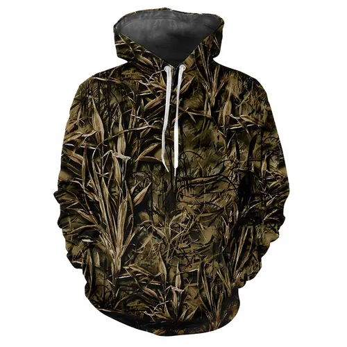 Camuflaje animales de caza camuflaje al aire libre primavera y otoño Sudadera con capucha para hombres tendencia callejera suelta cómoda ropa Casual superior