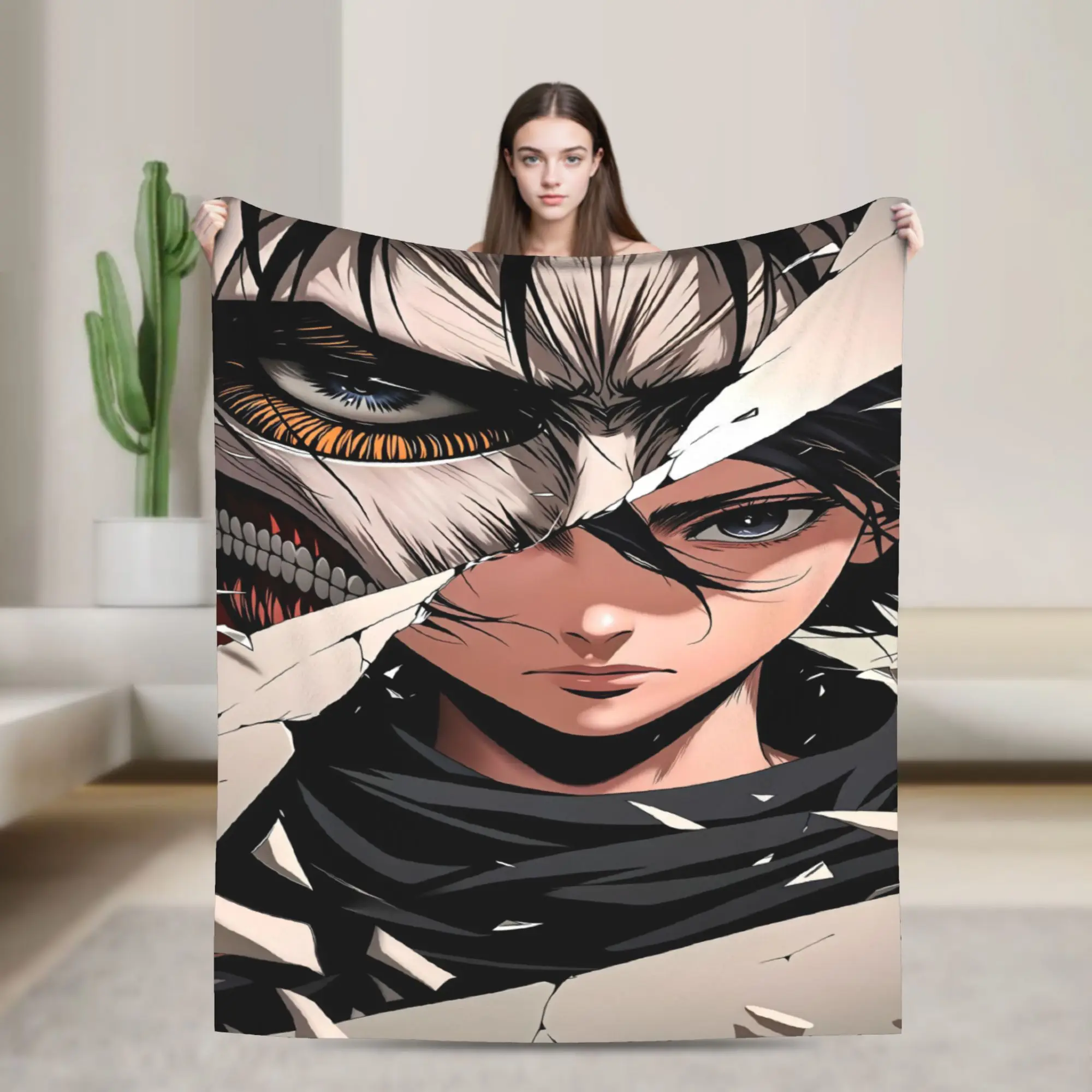 Attacks On Titans Anime Blanket Quality Soft  Throw Blanket Winter Camping Bedroom Funny Bedspread