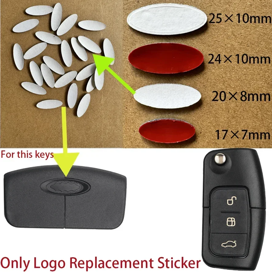 20*8mm emblema fai da te Logo adesivo di ricambio emblema per Ford remote key shell per Ford Focus Mondeo C Max S Max Galaxy Fiesta