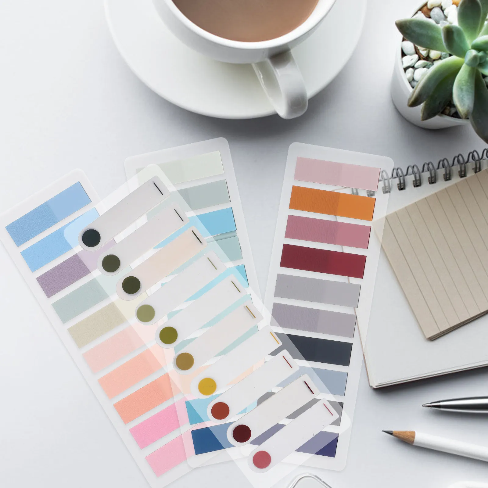 

1Set Adhesive Reading Strips Sticky Index Tabs Highlight Strips Sentence Markers Portable Bookmarks Colorful Note Tabs Page