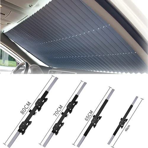 Parasol retráctil para parabrisas de coche, cortina para ventana delantera y trasera, bloqueador solar plegable Universal, aislamiento térmico, Protector Anti-UV