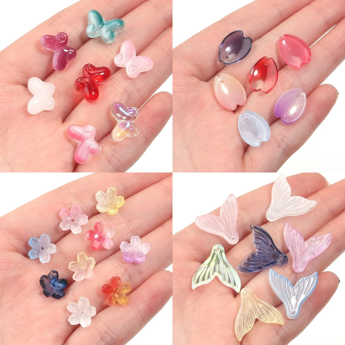 

Бусины лэмпворк, цветы вишни, бабочки, свободные прокладки, стеклянные бусины для ювелирных изделий, украшения для волос, одежда, аксессуары «сделай сам», поставка