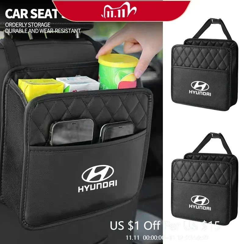

Car Seat Organizer Multifunctional Back Multi Pocket Storage Bag For Hyundai Tucson IX35 I30 I20 Kona Coupe Veloster I40 Getz