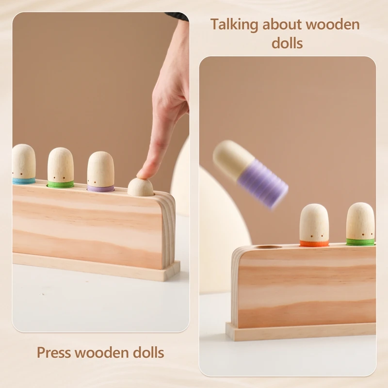 Montessori Toys Baby Wooden Bouncing Color Recognition Toy Training Children Colour Perception Coordination Toy Baby Block Gifts