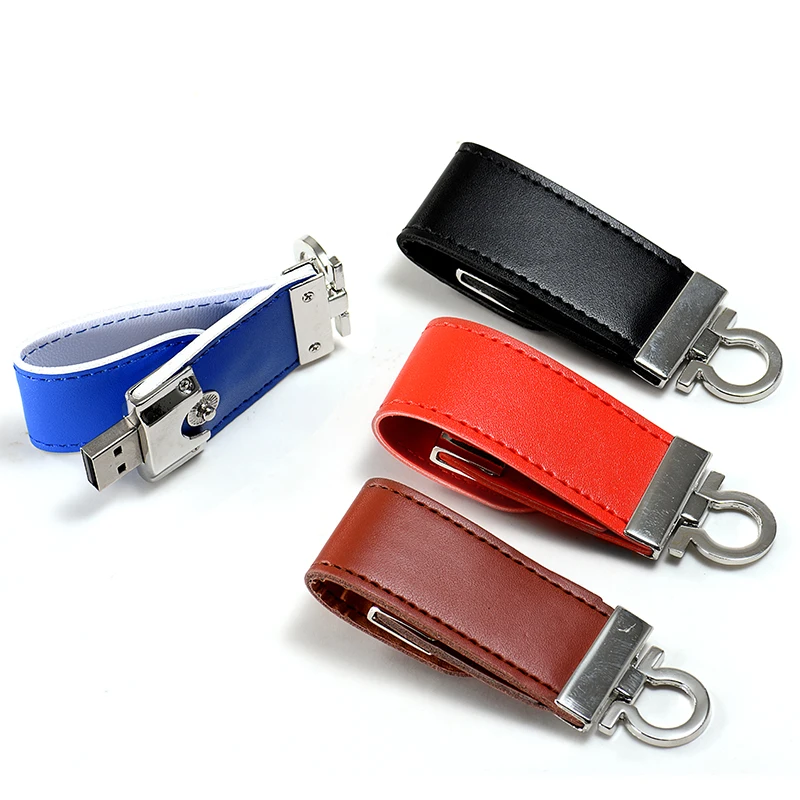 Custom LOGO Leather USB 3.0 Flash Drive 4GB 8GB 16GB 32GB 64GB 128GB Gifts Key Chain Pen Drives High Speed Memory Stick U Disk