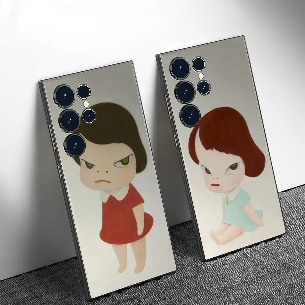 

Phone Case Phone Case For Samsung Galaxy S25 S24 S22 S23 Ultra S21 S20 Plus Frosted Full Soft Case Yoshitomo Nara