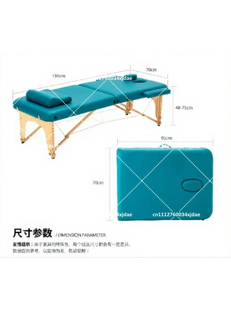 Solid Wood Folding Massage Bed, Portable Physiotherapy Bed for Fire Therapy Moxibustion, Beauty Bed for Eyelash Embroidery & Spa