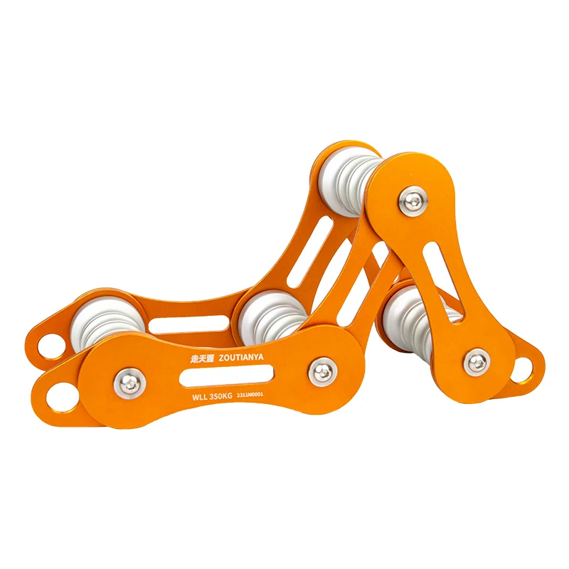 4-slot Chain Rope Protector Outdoor Rescue Caving Climbing Rock Climbing Rope Lightweight Equipment Alloy Edge Protect Pulley