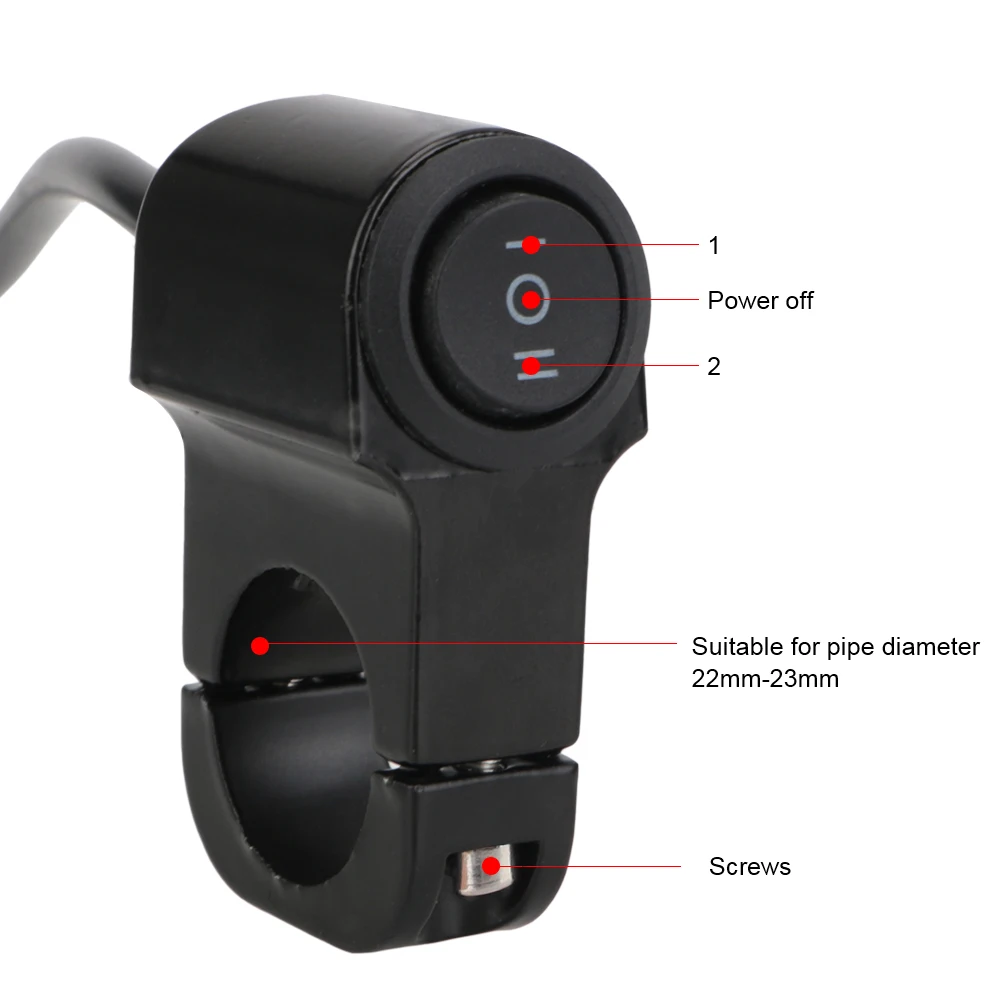 زر ثلاثي الموضع مقاوم للماء لمقود الدراجات النارية ATV ، مفتاح المصباح الأمامي ، الأضواء الضوئية اليومية ، المفاتيح الرجعية ، 22 ، 7 بوصة ، 8 بوصة ، 12 فولت