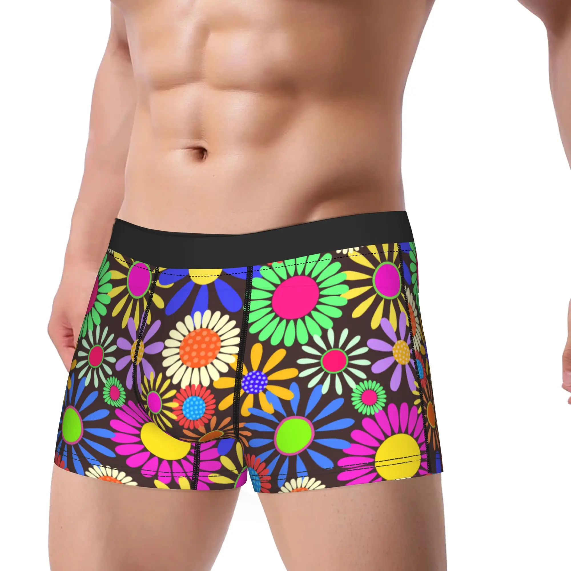 

Мужские трусы-боксеры с ретро-цветочным узором, дышащие, качественные, идея для подарка