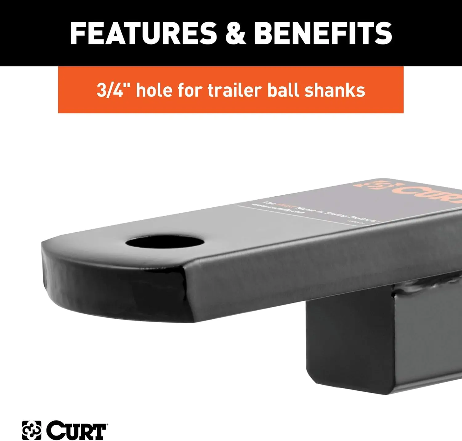 45519 Class 2 Trailer Hitch Ball Mount, Fits 1-1/4-Inch Receiver, 3,500 lbs, 3/4-Inch Hole, 1-1/4-In Drop, 3/4' Rise