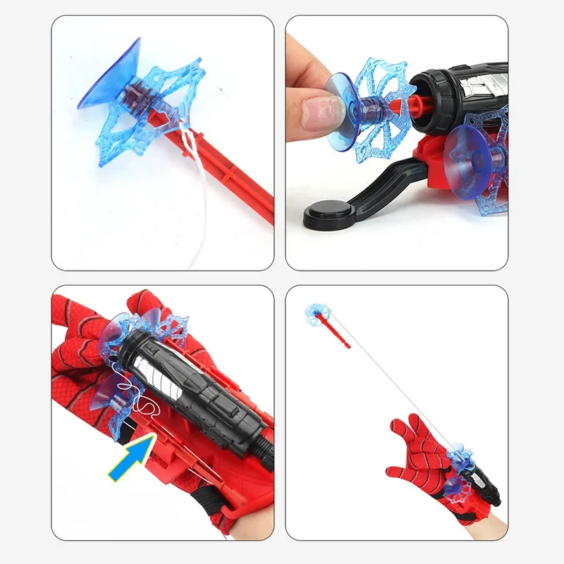 Cartoon Superhero Spinne Seide Launcher Spielzeug Lustige Schädlinge Eliminator Spielzeug Anime Figuren Cosplay Spinnen Web Launcher Spielzeug