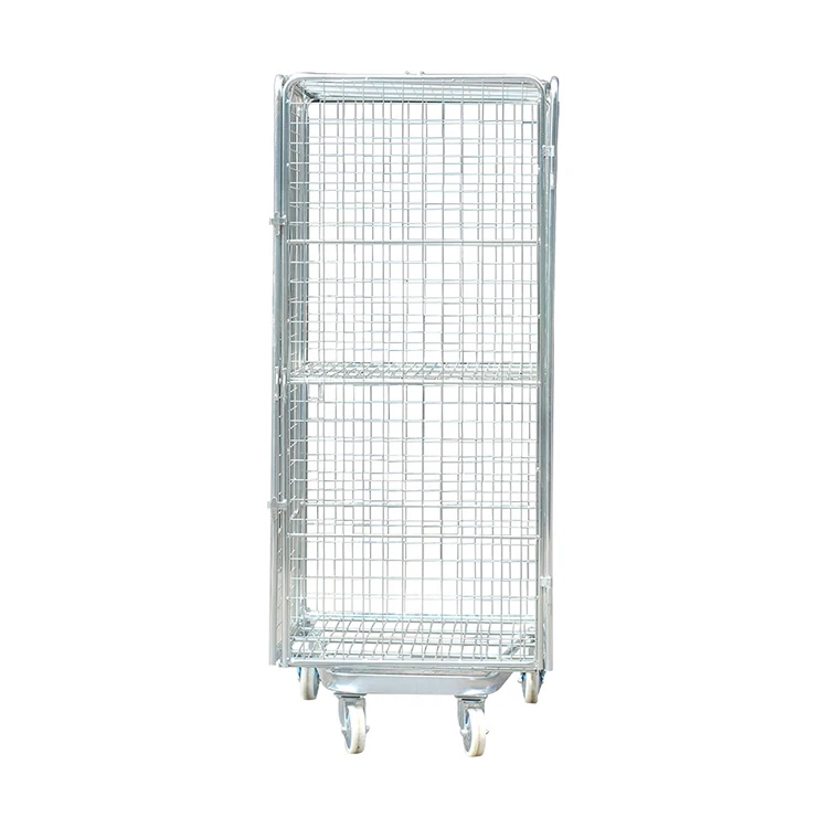 Foldable Supermarkets Metal Basket Shopping 4 Doors Trolley Carts Metal Craft Shopping Table Trolley