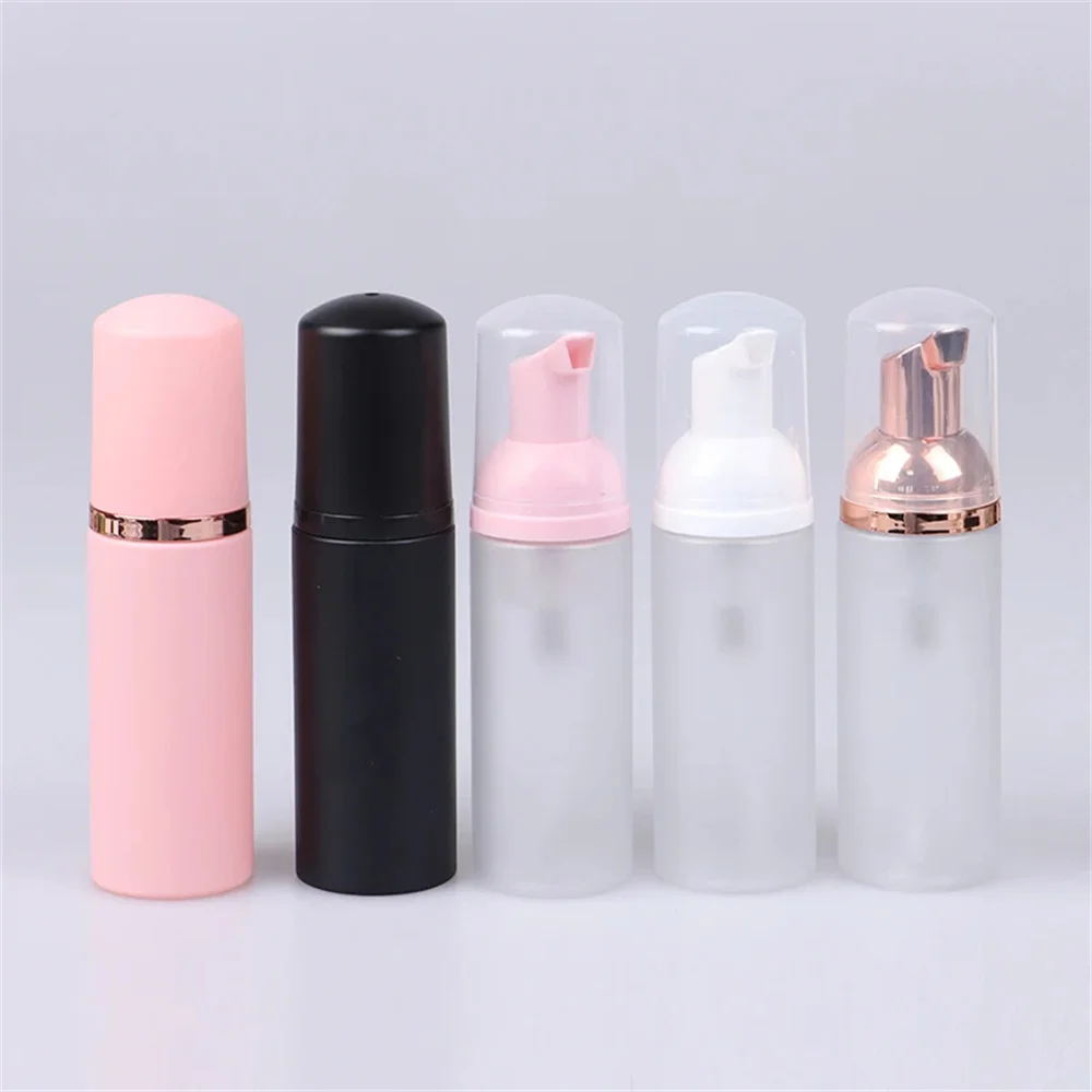 60ml Small Foam Dispenser Plastic Pump Frosted Bottles Mini Empty Soap Refillable Bottle for Travel Cleaning Cosmetics Packaging