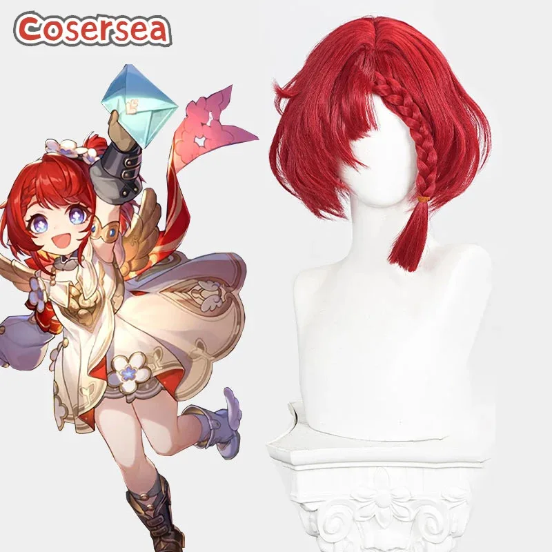 

Cosersea Tribble Косплей Парики Honkai: Star Rail Tribble Ролевые игры 30 см Короткие прямые красные парики Cos Синтетические волосы Термостойкие