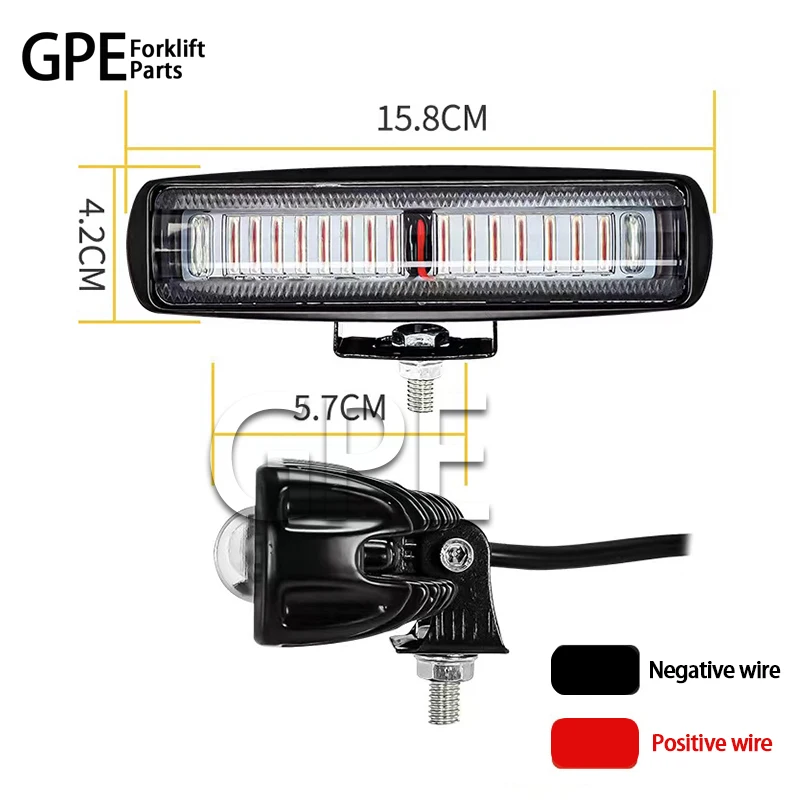 Elektryczny wózek widłowy bezpieczne światło LED 15LED Region czerwone światło i niebieska linia światła lampa do pracy reflektorów DC12-80V